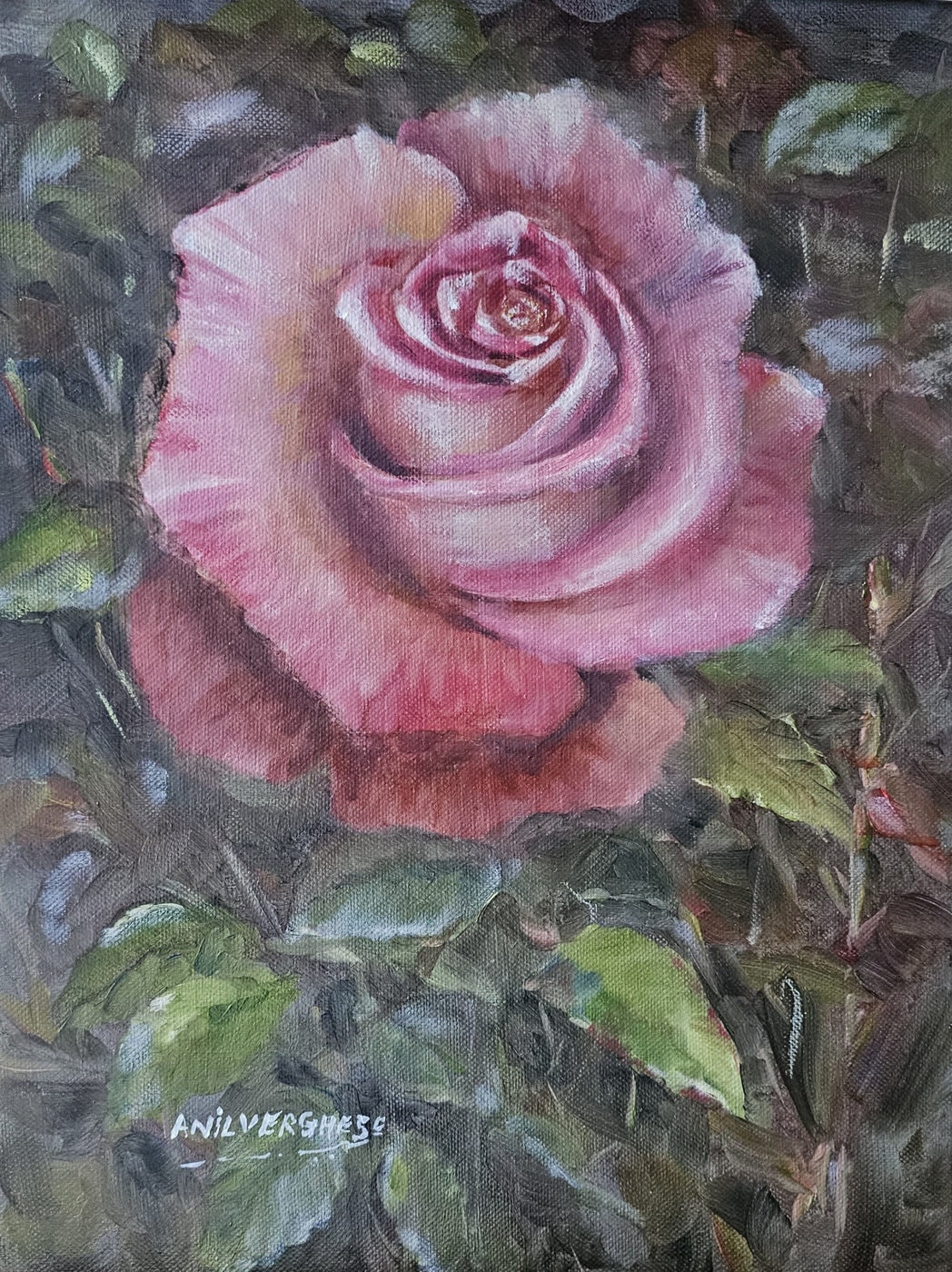 Rose - Oil painting